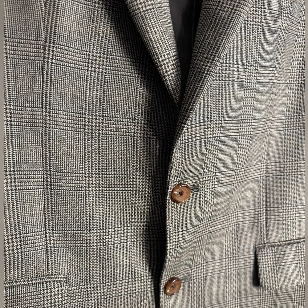 Ralph Ralph Lauren Mens Silk Wool Windowpane Sportcoat Blazer Jacket 40R